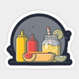 Hotdog, ketchup and lemonade Sticker